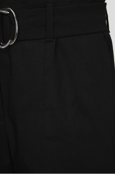 Женские черные льняные брюки - 3