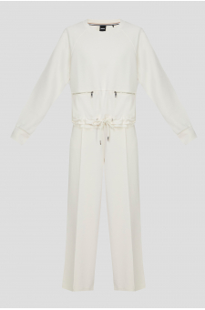 Жіночий білий костюм (світшот, брюки)