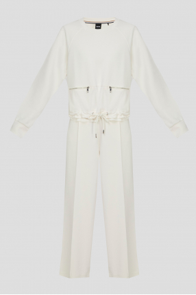 Женский белый костюм (свитшот, брюки)