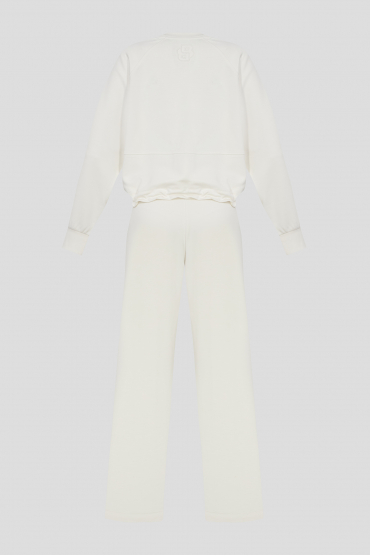 Женский белый костюм (свитшот, брюки) - 2