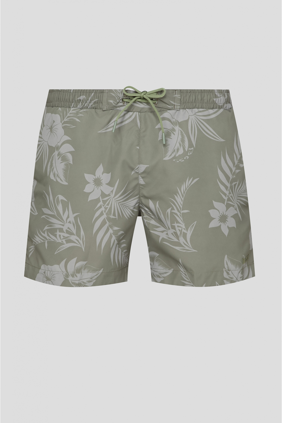 Мужские зеленые плавательные шорты с узором - 1