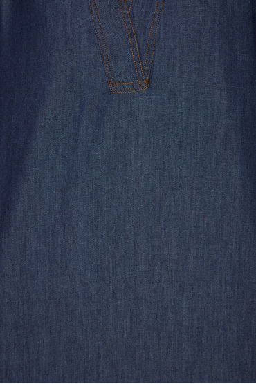 Женская темно-синяя джинсовая блуза - 3