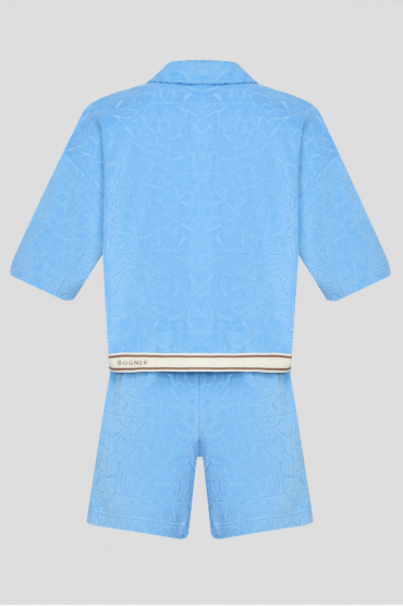 Женский голубой костюм (рубашка, шорты) - 2