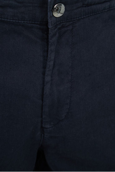 Чоловічі темно-сині лляні шорти - 3