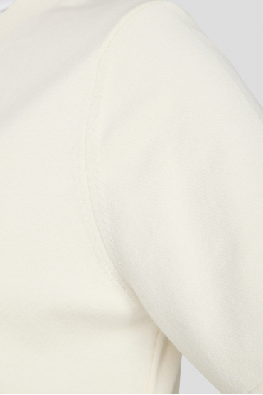 Жіночий білий джемпер з коротким рукавом - 4
