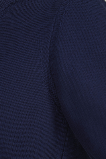 Жіночий темно-синій джемпер з коротким рукавом - 4