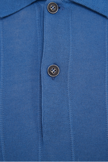 Чоловічий синій джемпер з коротким рукавом - 3