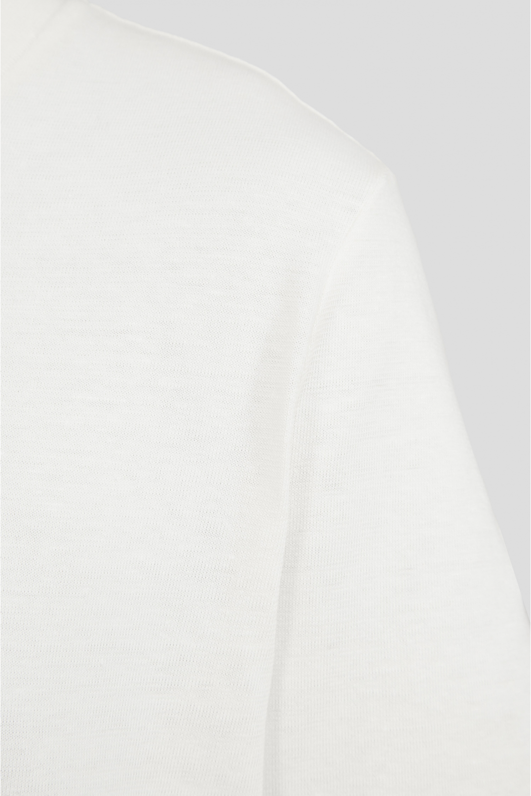 Чоловічий білий лляний джемпер з коротким рукавом - 3