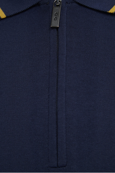 Мужской темно-синий джемпер с коротким рукавом - 3