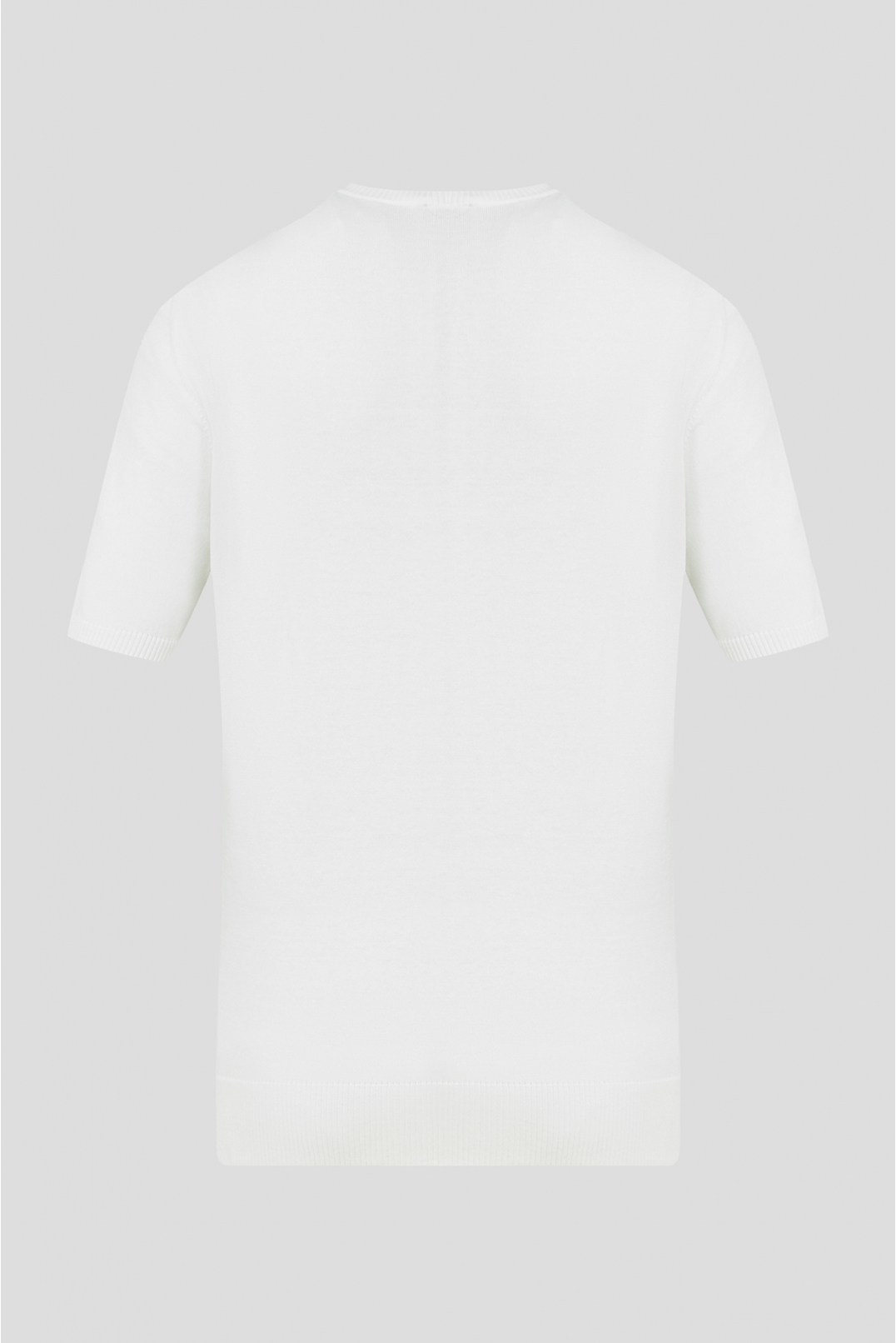 Чоловічий білий шовковий джемпер з коротким рукавом - 2