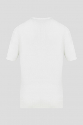 Чоловічий білий шовковий джемпер з коротким рукавом 1