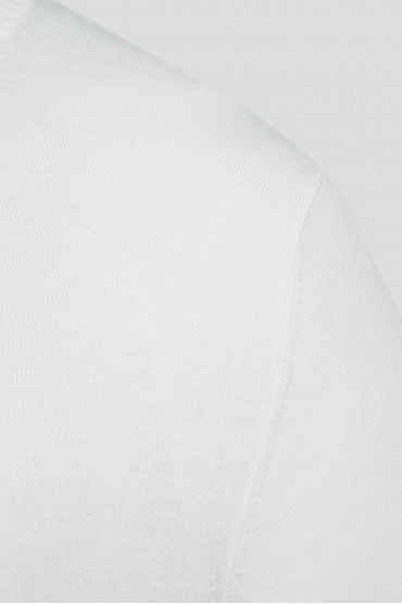 Чоловічий білий шовковий джемпер з коротким рукавом - 3
