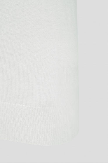 Чоловічий білий шовковий джемпер з коротким рукавом - 4