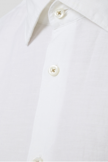 Мужская белая льняная рубашка - 3