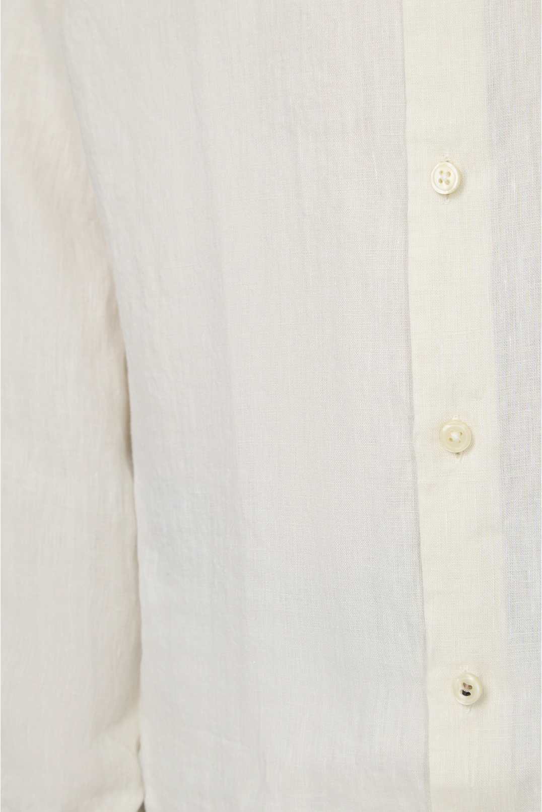 Мужская белая льняная рубашка - 4