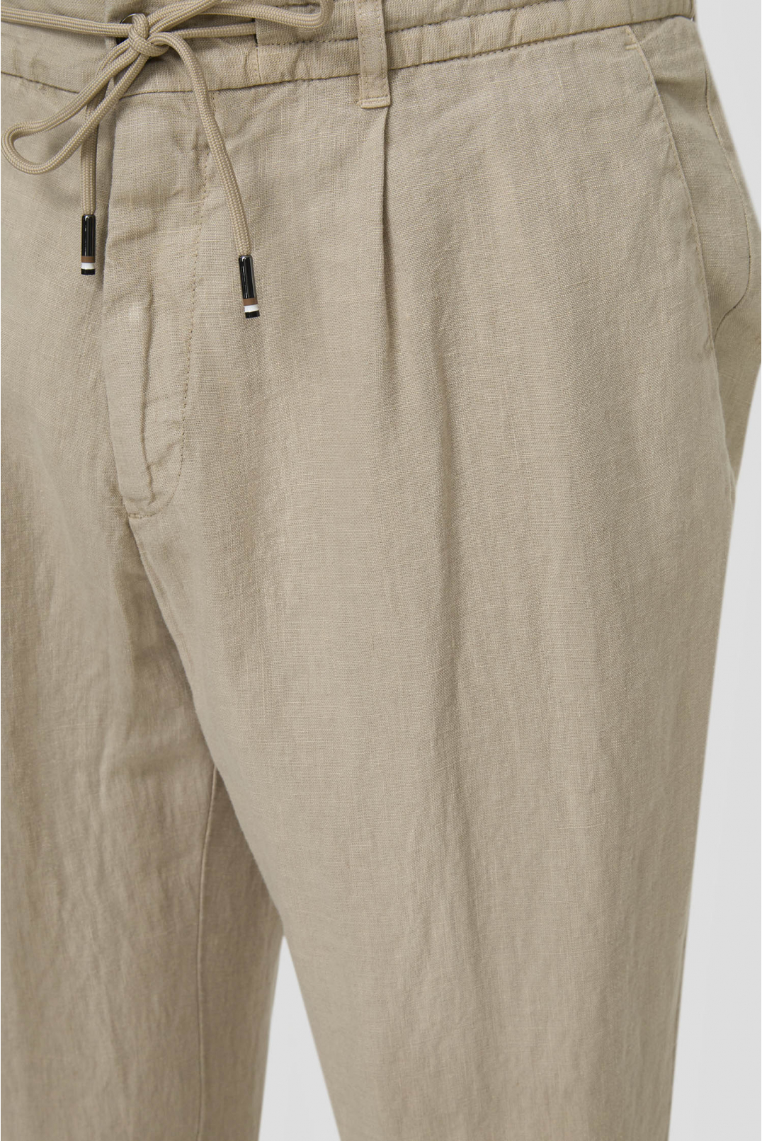 Мужские бежевые льняные брюки - 3