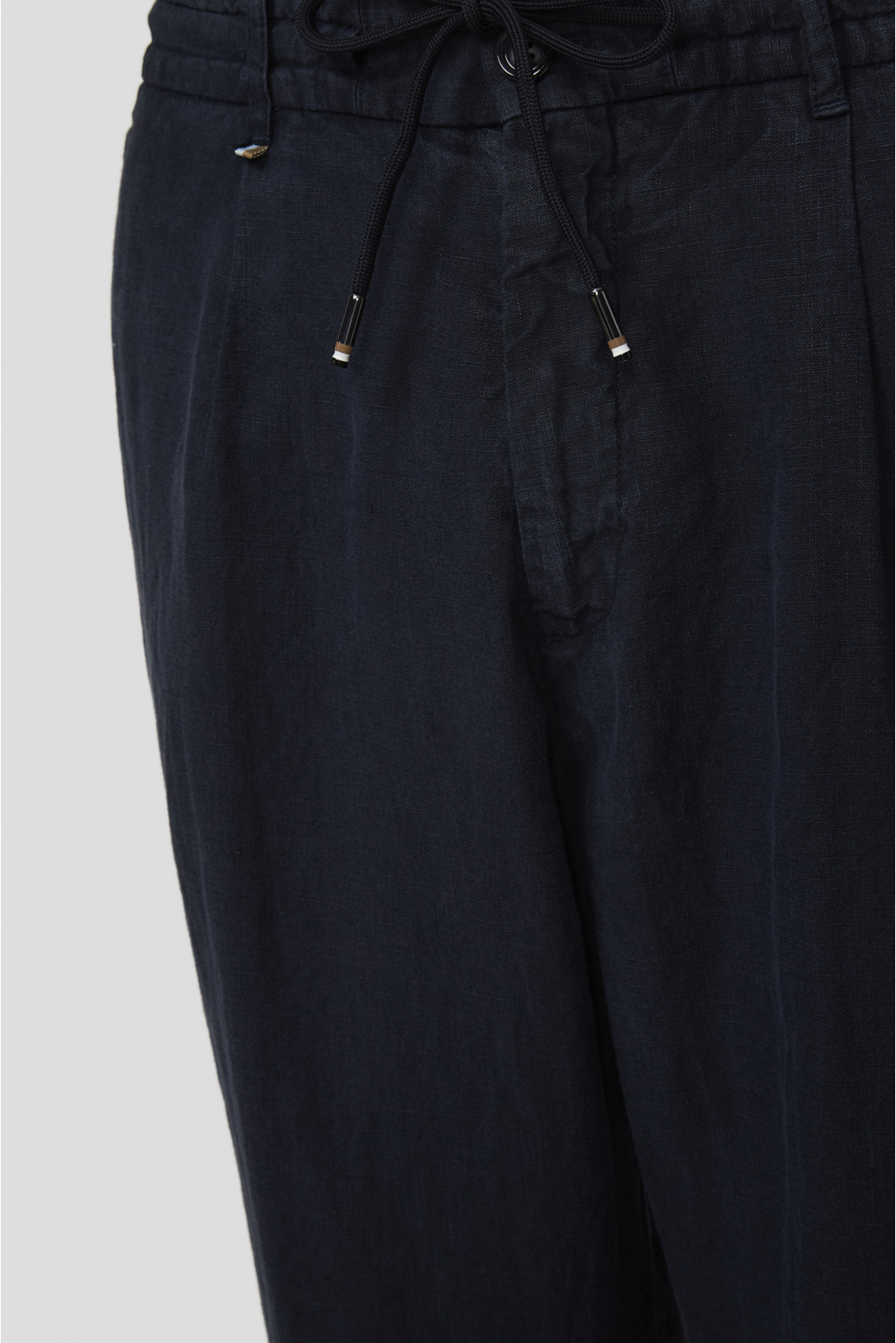 Мужские темно-синие льняные брюки - 3