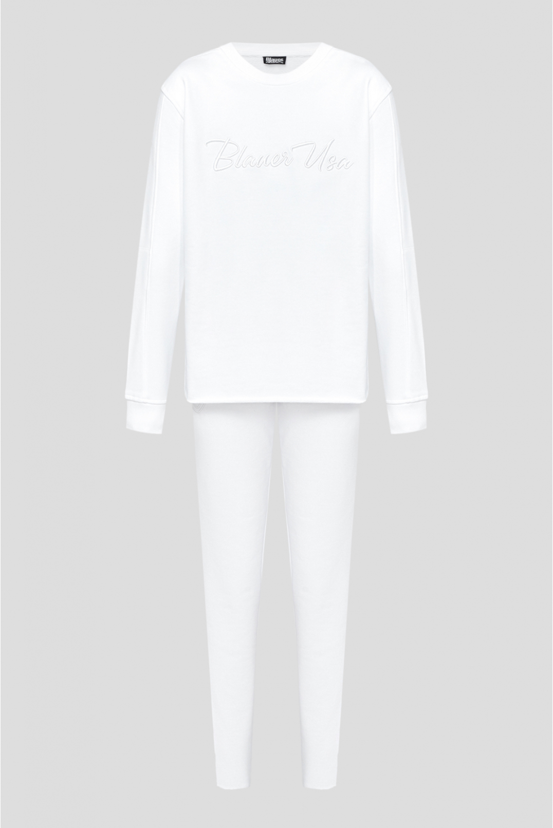 Женский белый спортивный костюм (свитшот, брюки) - 1