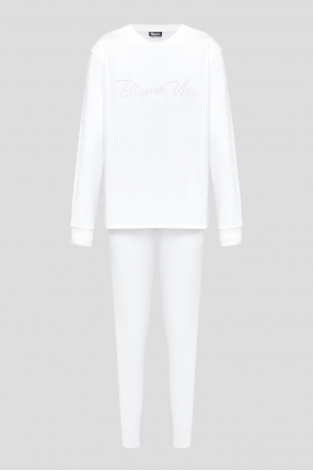 Жіночий білий спортивний костюм (світшот, штани)