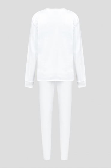 Женский белый спортивный костюм (свитшот, брюки) - 2