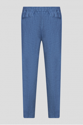 Мужские синие льняные брюки 1