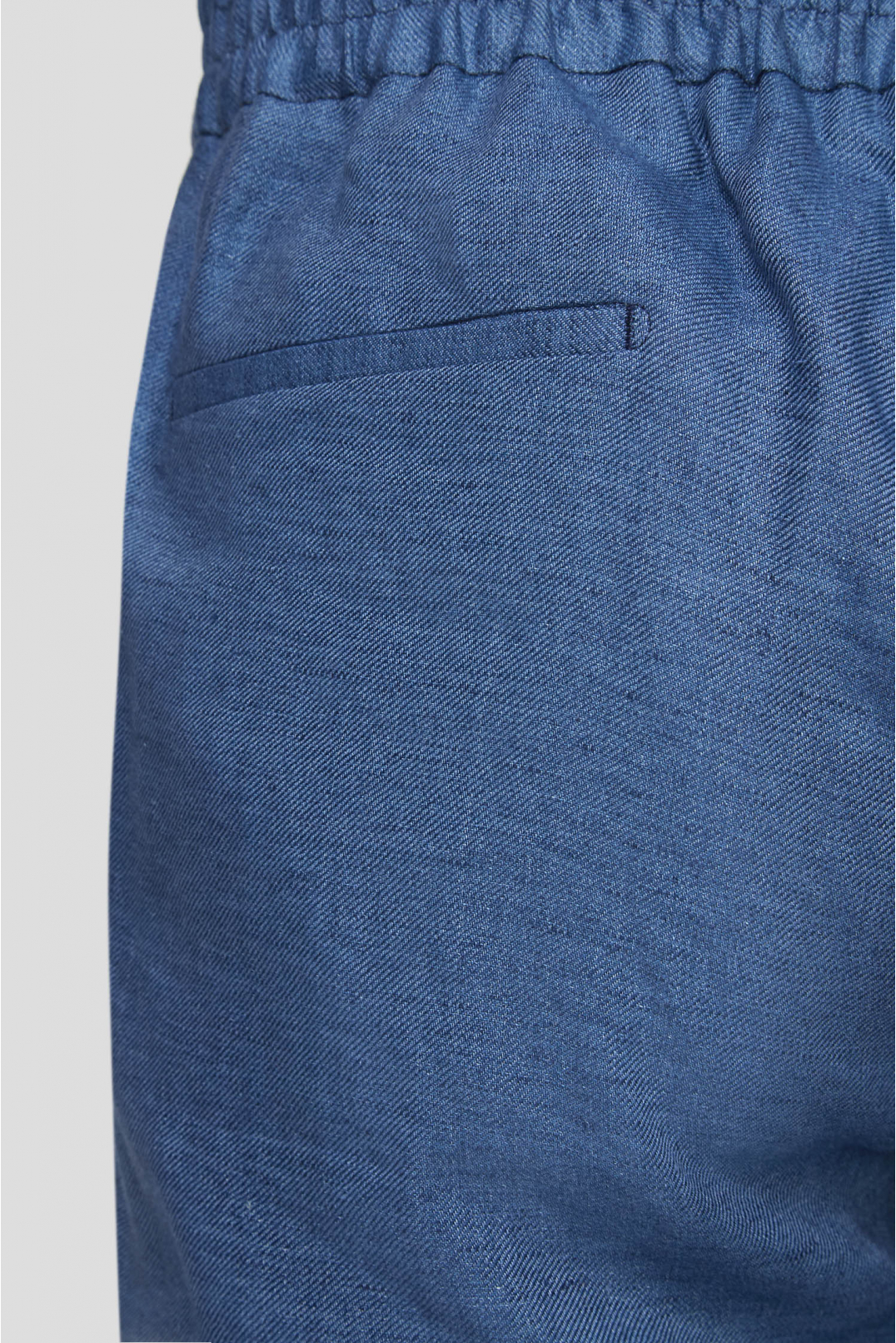 Мужские синие льняные брюки - 4
