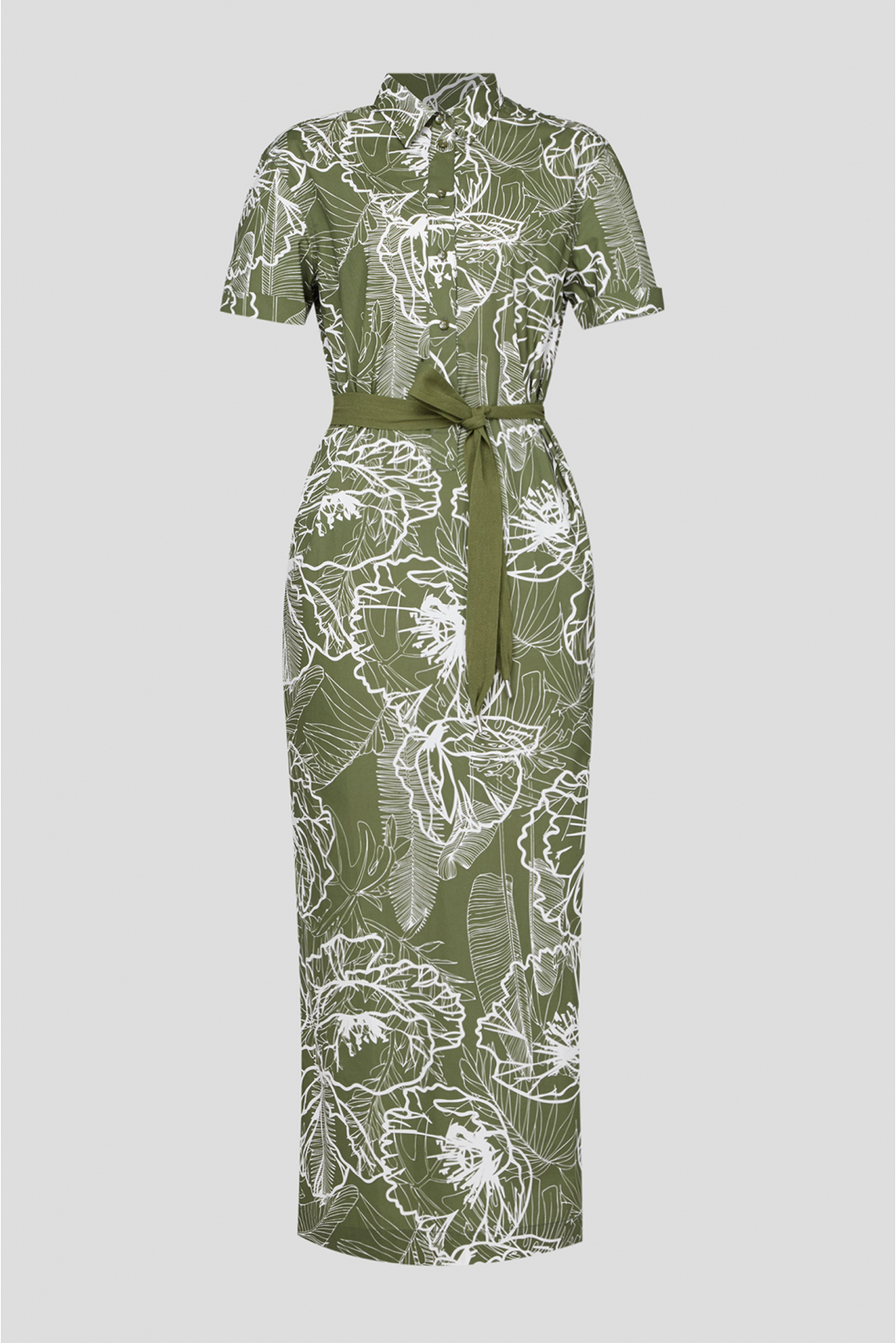 Жіноча зелена сукня з візерунком - 1