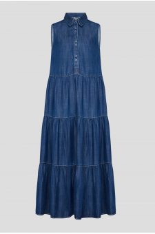 Женское темно-синее джинсовое платье