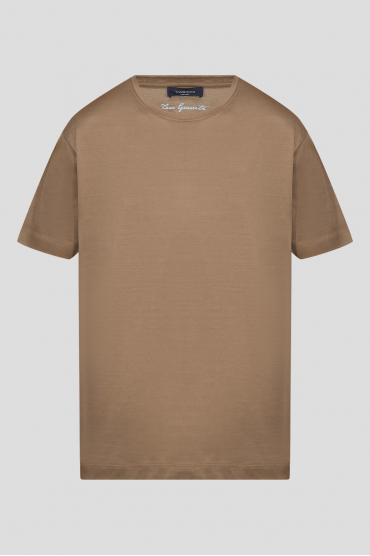 Чоловіча коричнева футболка - 1