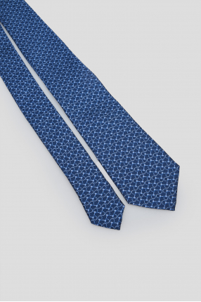 Мужской темно-синий шелковый галстук 1