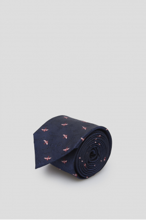 Мужской темно-синий шелковый галстук