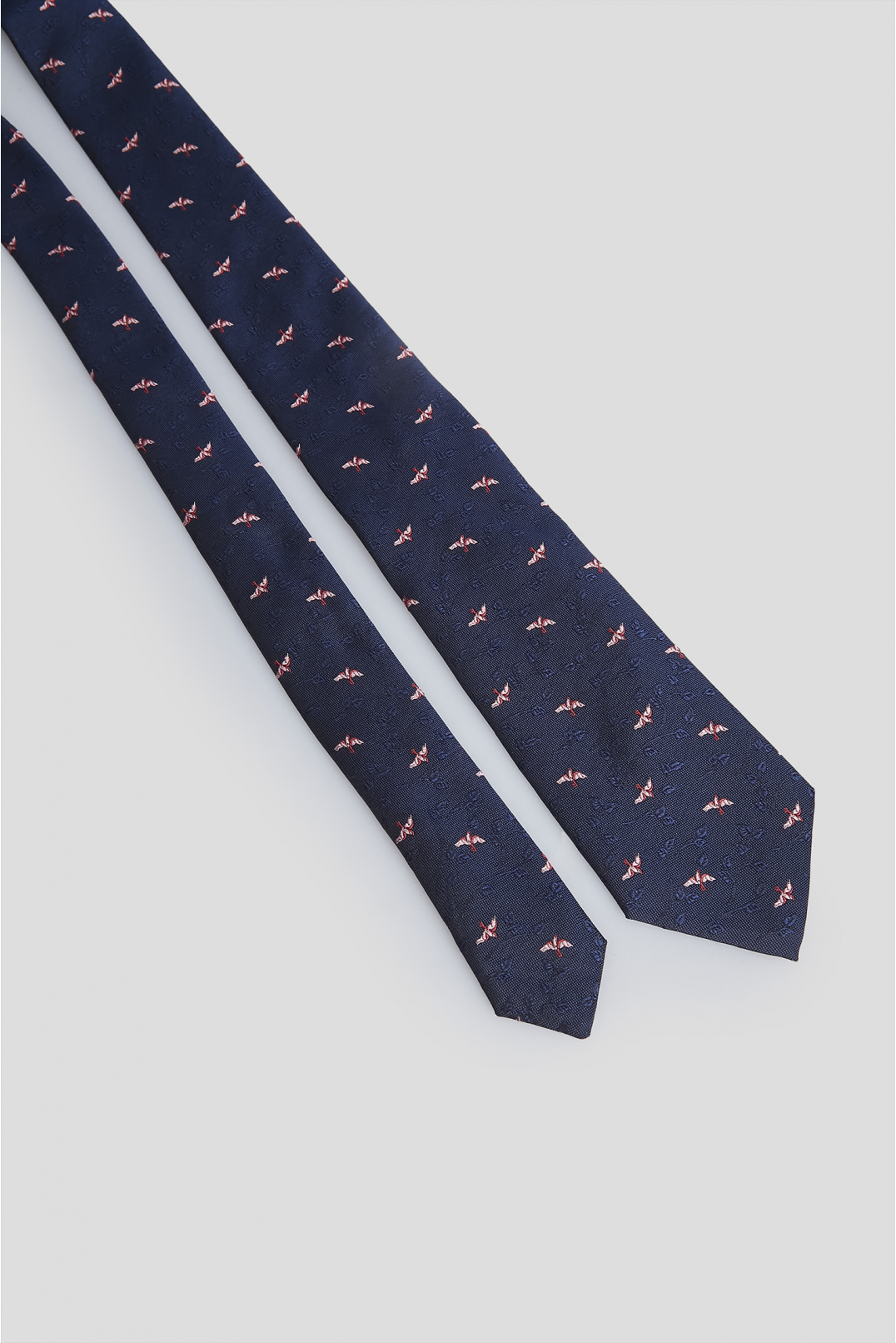 Чоловіча темно-синя шовкова краватка - 2