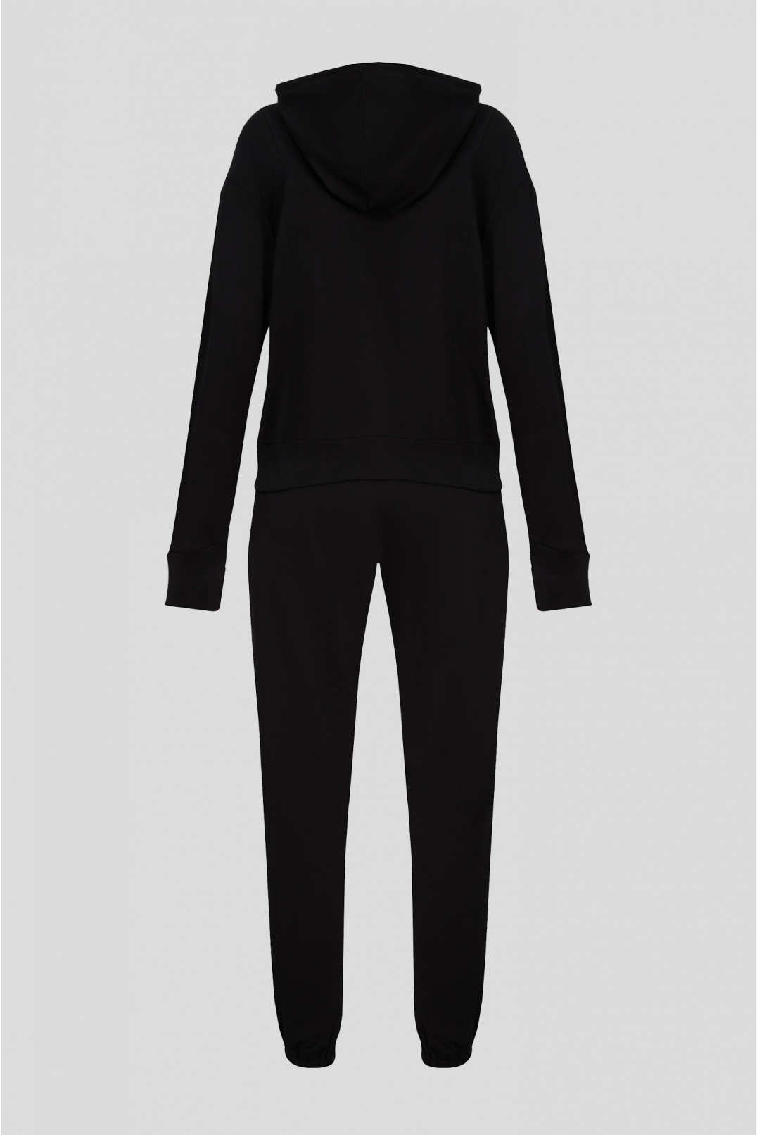 Жіночий чорний спортивний костюм (худі, штани) - 2