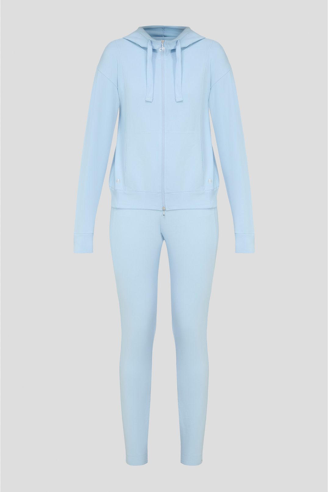 Жіночий блакитний спортивний костюм (худі, штани) - 1