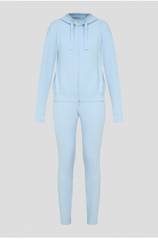 Жіночий блакитний спортивний костюм (худі, штани)