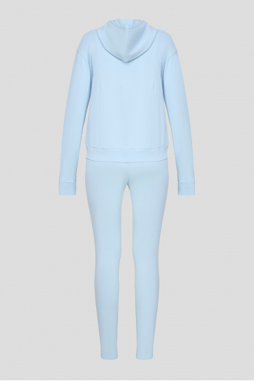 Жіночий блакитний спортивний костюм (худі, штани) - 2