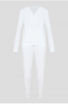 Жіночий білий спортивний костюм (худі, штани)