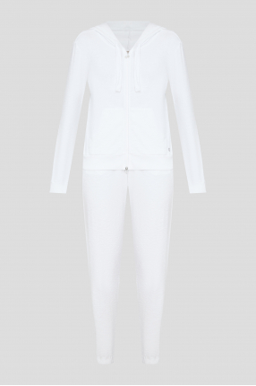 Жіночий білий спортивний костюм (худі, штани)