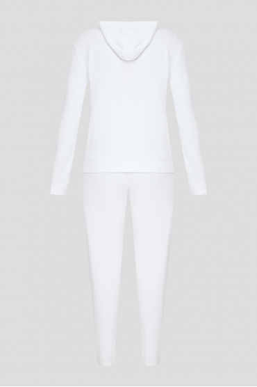 Жіночий білий спортивний костюм (худі, штани) - 2