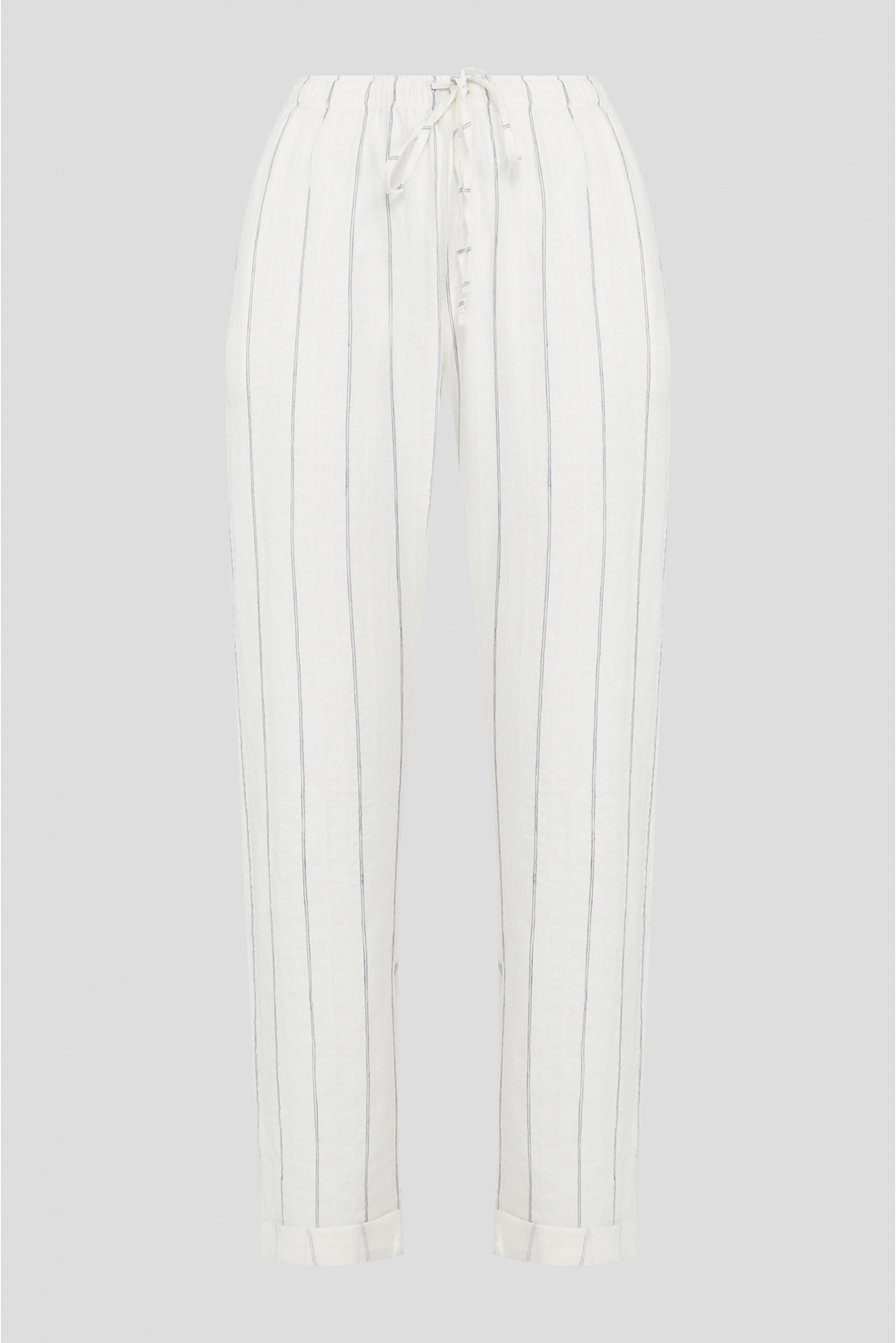 Женские белые брюки в полоску - 1