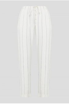 Жіночі білі брюки у смужку