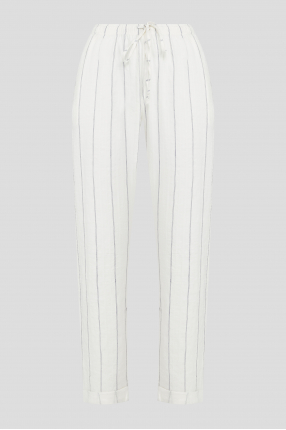 Жіночі білі брюки у смужку