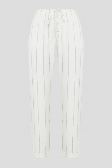 Женские белые брюки в полоску - 1