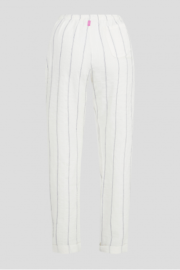 Женские белые брюки в полоску - 2