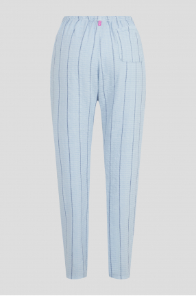 Жіночі блакитні брюки у смужку 1