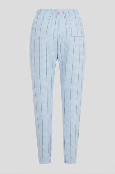 Женские голубые брюки в полоску - 2