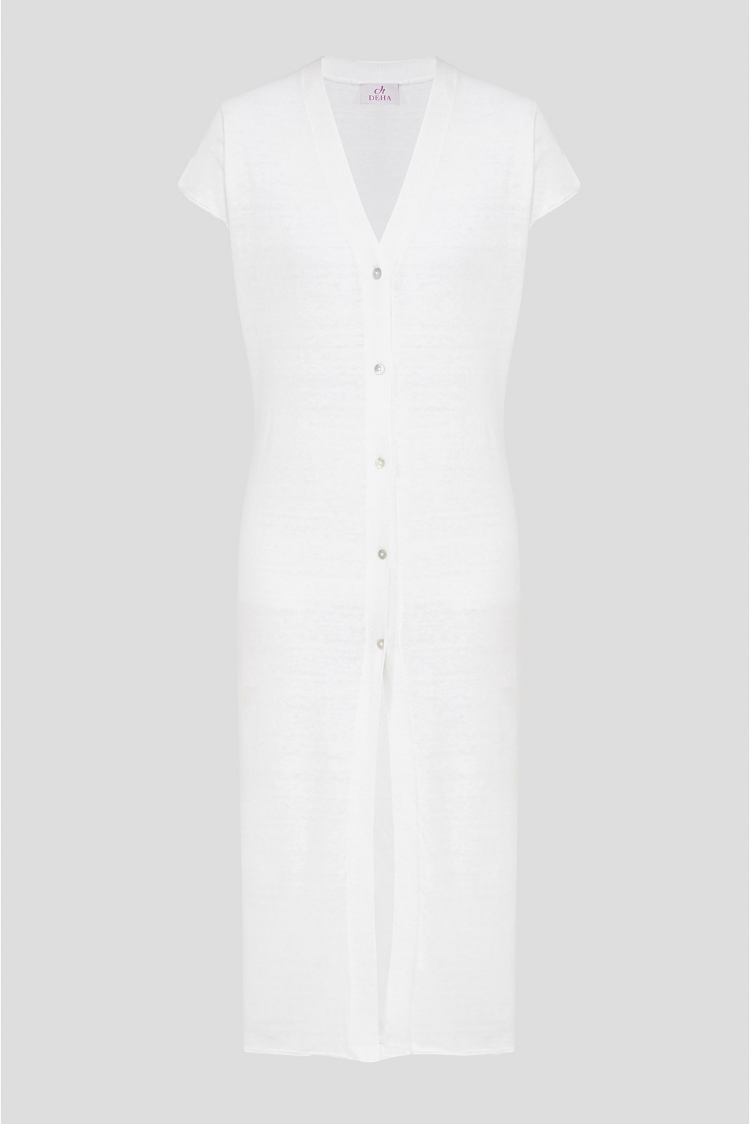 Женское белое льняное платье - 1