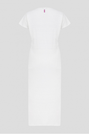 Женское белое льняное платье - 2
