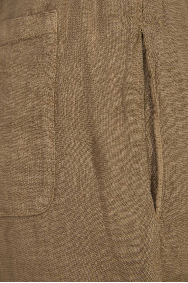 Жіночі коричневі лляні брюки - 4