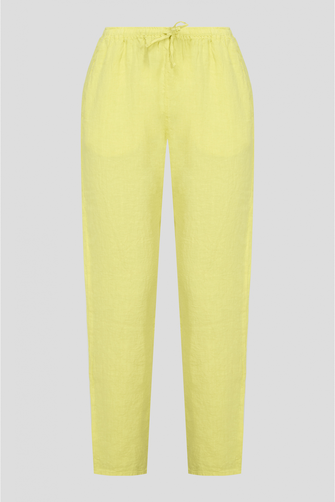 Жіночі жовті лляні брюки - 1